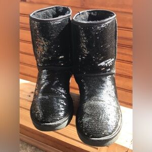 UGG Black Sequin Ankle Boots
